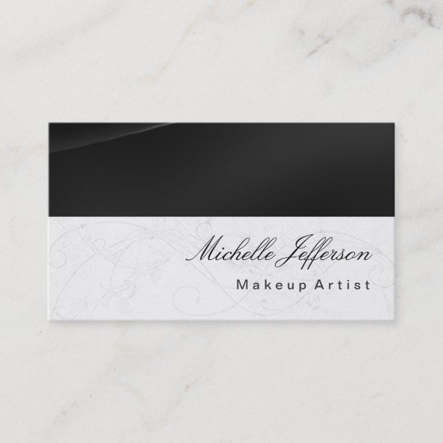 Makeup Artist Calligraphy Pattern Business Card Visitenkarte (Vorderseite)