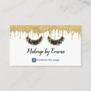 Makeup Artist Chic Lashes Moderne Gold Drilling Visitenkarte
