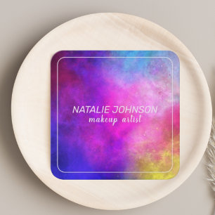 Makeup Artist Colorful Modern Stylische Typografie Quadratische Visitenkarte
