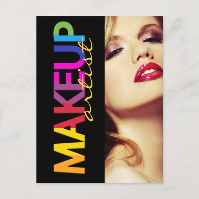 Makeup Artist Comp Card Postkarte (Vorderseite)