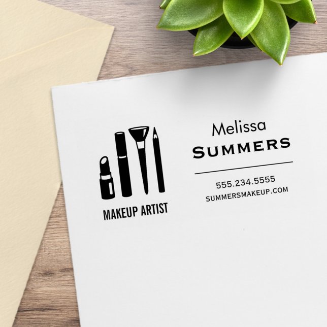 Makeup Artist Cosmetics Lipstick Mascara Adresse Gummistempel (Von Creator hochgeladen)