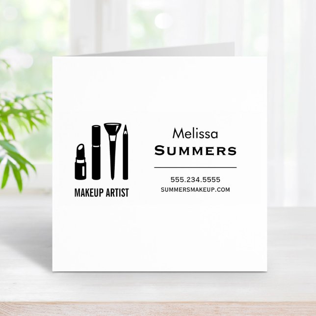 Makeup Artist Cosmetics Lipstick Mascara Adresse Gummistempel (Von Creator hochgeladen)