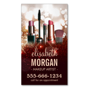 Makeup Artist Cosmetologin Shiny Glitzer Sparkle Magnetische Visitenkarte