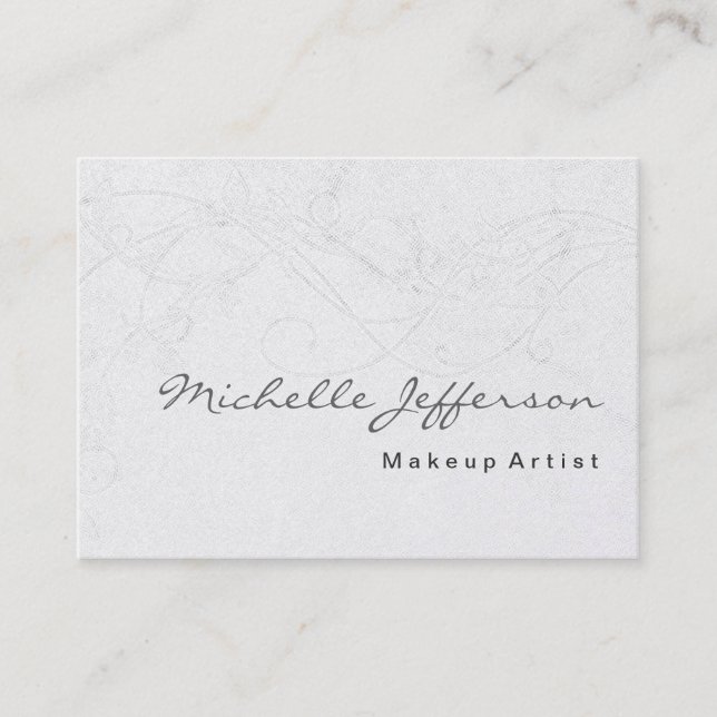Makeup Artist Damask Muster Business Card Visitenkarte (Vorderseite)