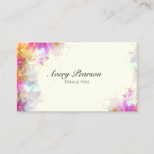 Makeup Artist Delicate Floral Business Card Visitenkarte