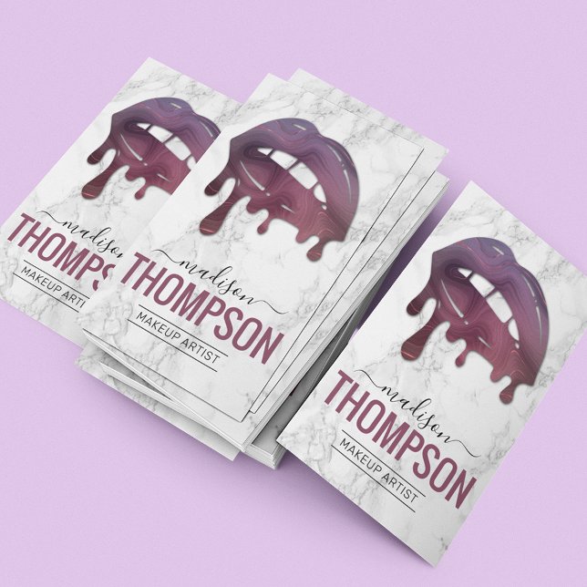 Makeup Artist Dripping Lip Gloss Visitenkarte (Von Creator hochgeladen)