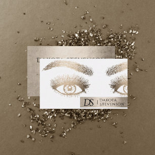 Makeup Artist   Eleganter Champagne Gold Taupe Visitenkarte