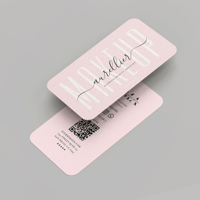 Makeup Artist Esthetician Monogram Pink Modern Visitenkarte (Makeup Artist Esthetician Monogram Pink Modern Business Card
)