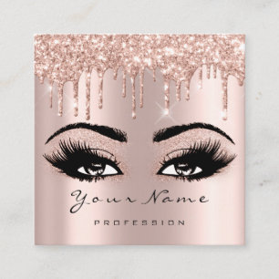 Makeup Artist Event Brows Glitzer Eyelash Square Quadratische Visitenkarte