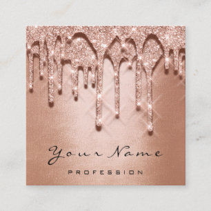 Makeup Artist Event Glitzer 3D Silver Grau Rose Quadratische Visitenkarte