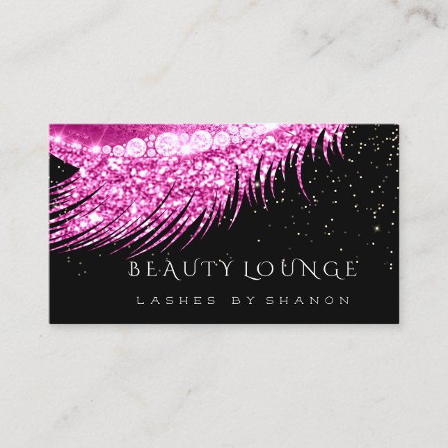 Makeup Artist Event Lash Stylist Pink Black Spark Terminkarte (Vorderseite)