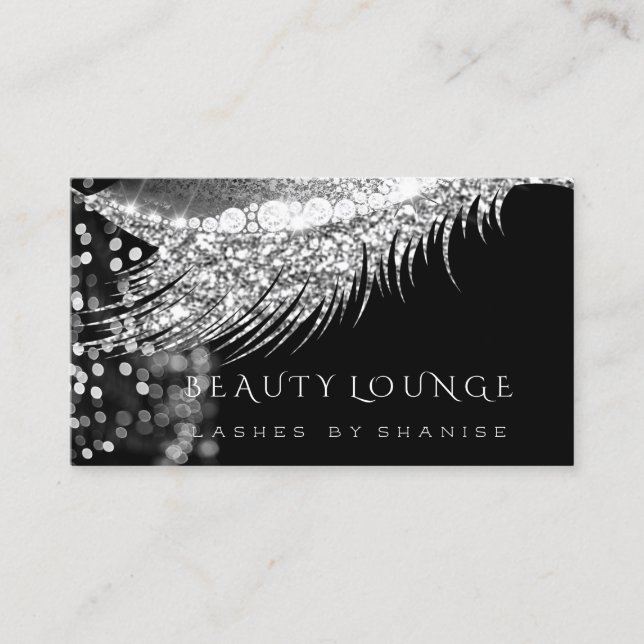 Makeup Artist Event Lashes Stylist Grau Schwarz Terminkarte (Vorderseite)