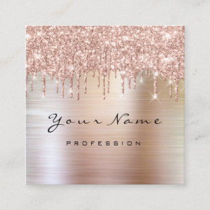 Makeup Artist Event Plane Rose Tropfen Moderne Quadratische Visitenkarte
