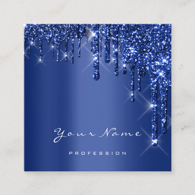 Makeup Artist Event Planner Glitzer Blue Navy Quadratische Visitenkarte (Vorderseite)