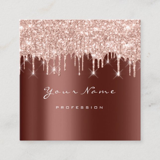 Makeup Artist Event Planner Glitzer Chocolat Quadratische Visitenkarte (Vorderseite)