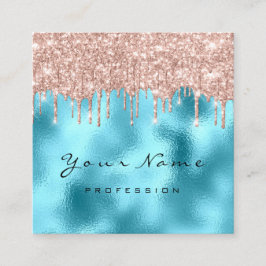 Makeup Artist Event Planner Glitzer Ocean Event Quadratische Visitenkarte