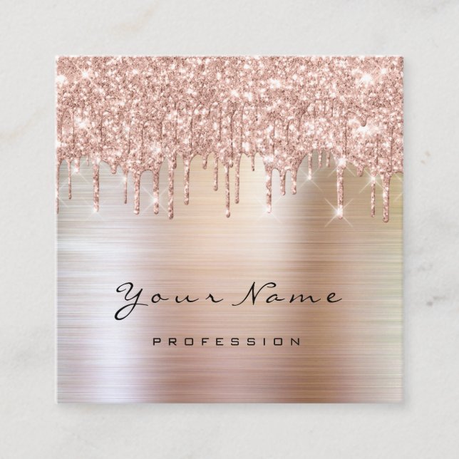 Makeup Artist Event Planner Glitzer Spark Hair Nai Quadratische Visitenkarte (Vorderseite)