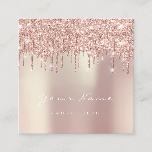 Makeup Artist Event Planner Glitzer Spark Pearl Quadratische Visitenkarte (Vorderseite)