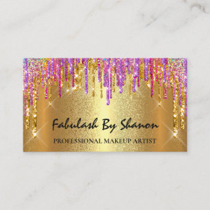 Makeup Artist Event Wedding Planner Gold Tropfen Visitenkarte