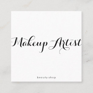 Makeup Artist Extravaganter Schriftart Minimalisti Quadratische Visitenkarte