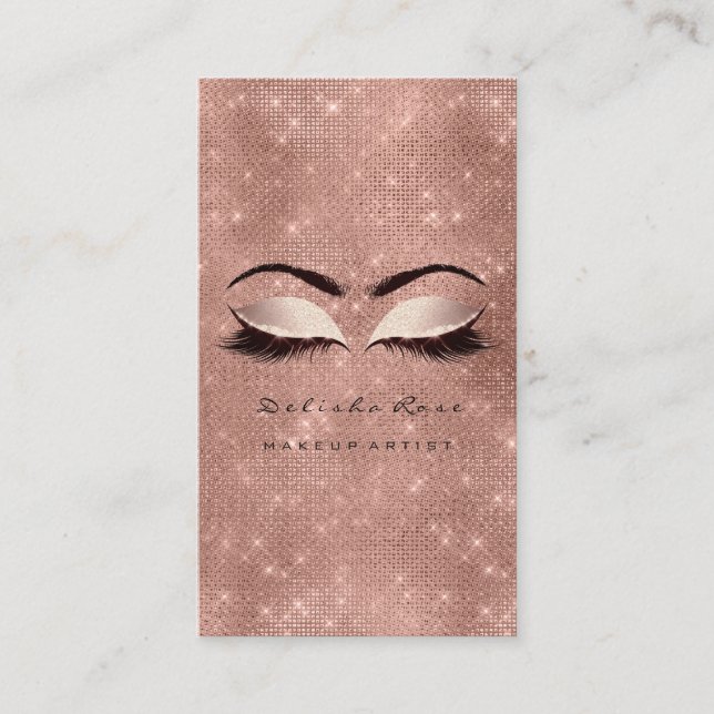 Makeup Artist Eye Lashes Glitzer Blush Spark Visitenkarte (Vorderseite)