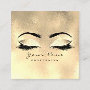 Makeup Artist Eyebrow Eye Lash Glitzer Gold Waxing Quadratische Visitenkarte
