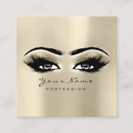 Makeup Artist Eyebrow Eye Lashes Ivory Square Quadratische Visitenkarte