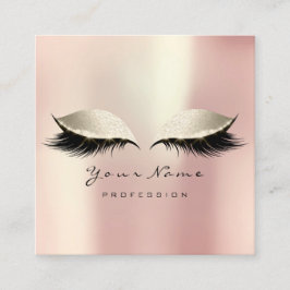 Makeup Artist Eyebrow Eye Lashes Rose Ivory Square Quadratische Visitenkarte