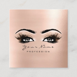Makeup Artist Eyebrow Eye Lashes Rose Pink Square Quadratische Visitenkarte
