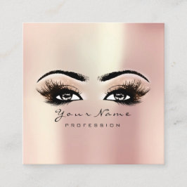 Makeup Artist Eyebrow Eye Lashes Rose Pink Square Quadratische Visitenkarte