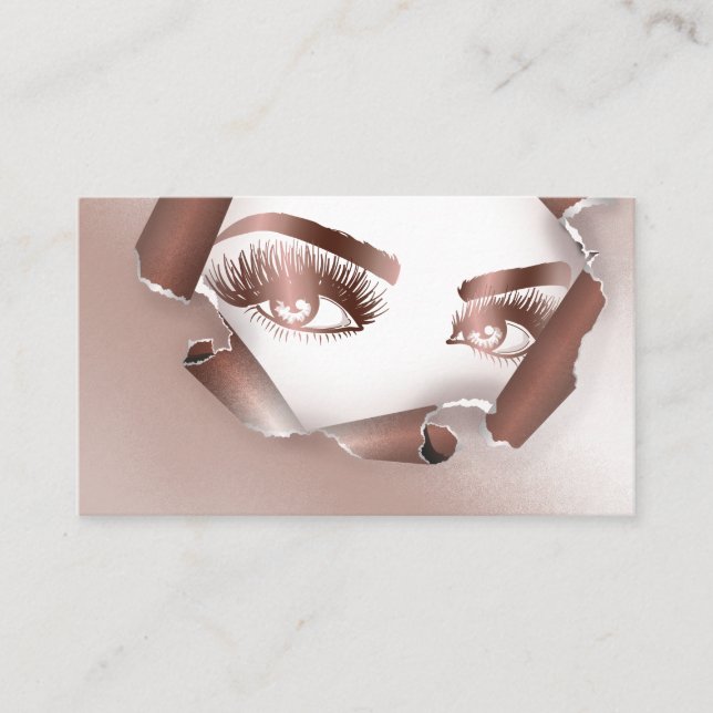 Makeup Artist Eyebrow Eyes Lashes Rose Gold Visitenkarte (Vorderseite)