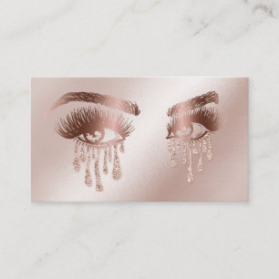 Makeup Artist Eyebrow Eyes Lashes Rose Gold Visitenkarte