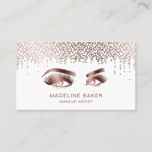 Makeup Artist Eyebrow Eyes Lashes Rose Gold Visitenkarte