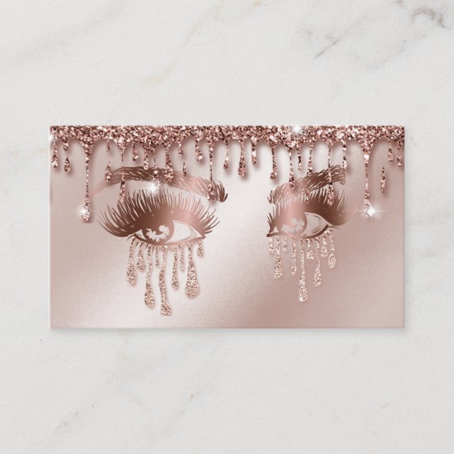 Makeup Artist Eyebrow Eyes Lashes Rose Gold Visitenkarte (Vorderseite)