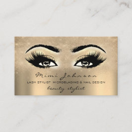 Makeup Artist Eyebrow Lash Gold Spark Visitenkarte