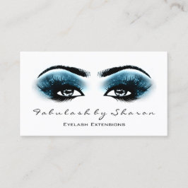 Makeup Artist Eyebrow Lashes Blue Marine Visitenkarte
