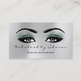 Makeup Artist Eyebrow Lashes Extension Grau Aquama Visitenkarte