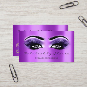 Makeup Artist Eyebrow Lashes Extension Lila Visitenkarte