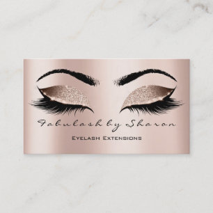 Makeup Artist Eyebrow Lashes Glitzer Pink Visitenkarte