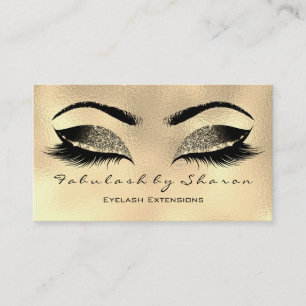 Makeup Artist Eyebrow Lashes Gold Glitzer Waxing Visitenkarte