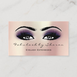 Makeup Artist Eyebrow Lashes Pink Violet Visitenkarte