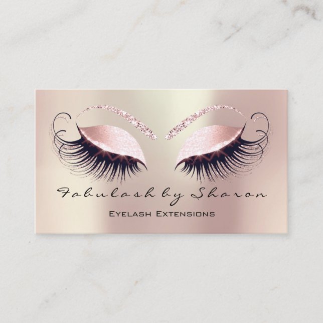 Makeup Artist Eyebrow Lashes Rose Social Visitenkarte (Vorderseite)