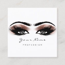 Makeup Artist Eyebrow Rose Lashes White Square Quadratische Visitenkarte