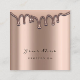 Makeup Artist Eyebrow Wax Lash Glitzer Skin Tropfe Quadratische Visitenkarte