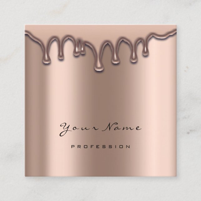 Makeup Artist Eyebrow Wax Lash Glitzer Skin Tropfe Quadratische Visitenkarte (Vorderseite)