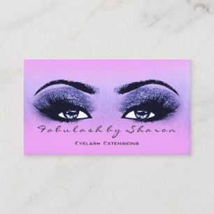 Makeup Artist Eyebrows Lash Pink Blue Navy Visitenkarte