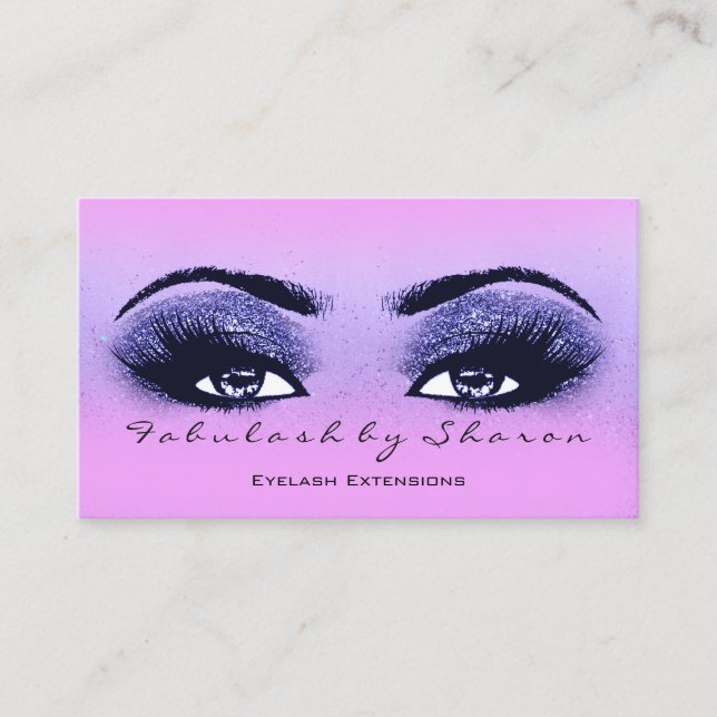 Makeup Artist Eyebrows Lash Pink Blue Navy Visitenkarte (Vorderseite)