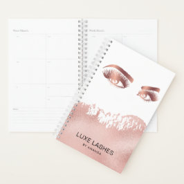 Makeup artist Eyebrows Lashes Glitzer Rose Gold Planer