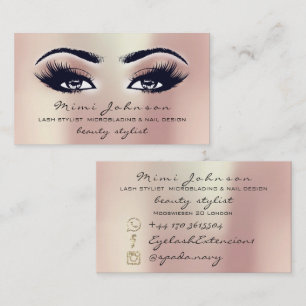 Makeup Artist Eyebrows Lashes Pink Esthetician Visitenkarte