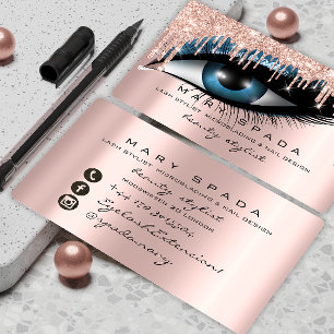 Makeup Artist Eyebrows Lashes Pink Glitzer Brows Visitenkarte